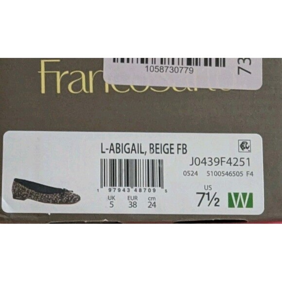 Franco Sarto Abigail Ballet Flat Tweed Black/Beige Women's Size 7.5 NEW IN BOX - Picture 7 of 7